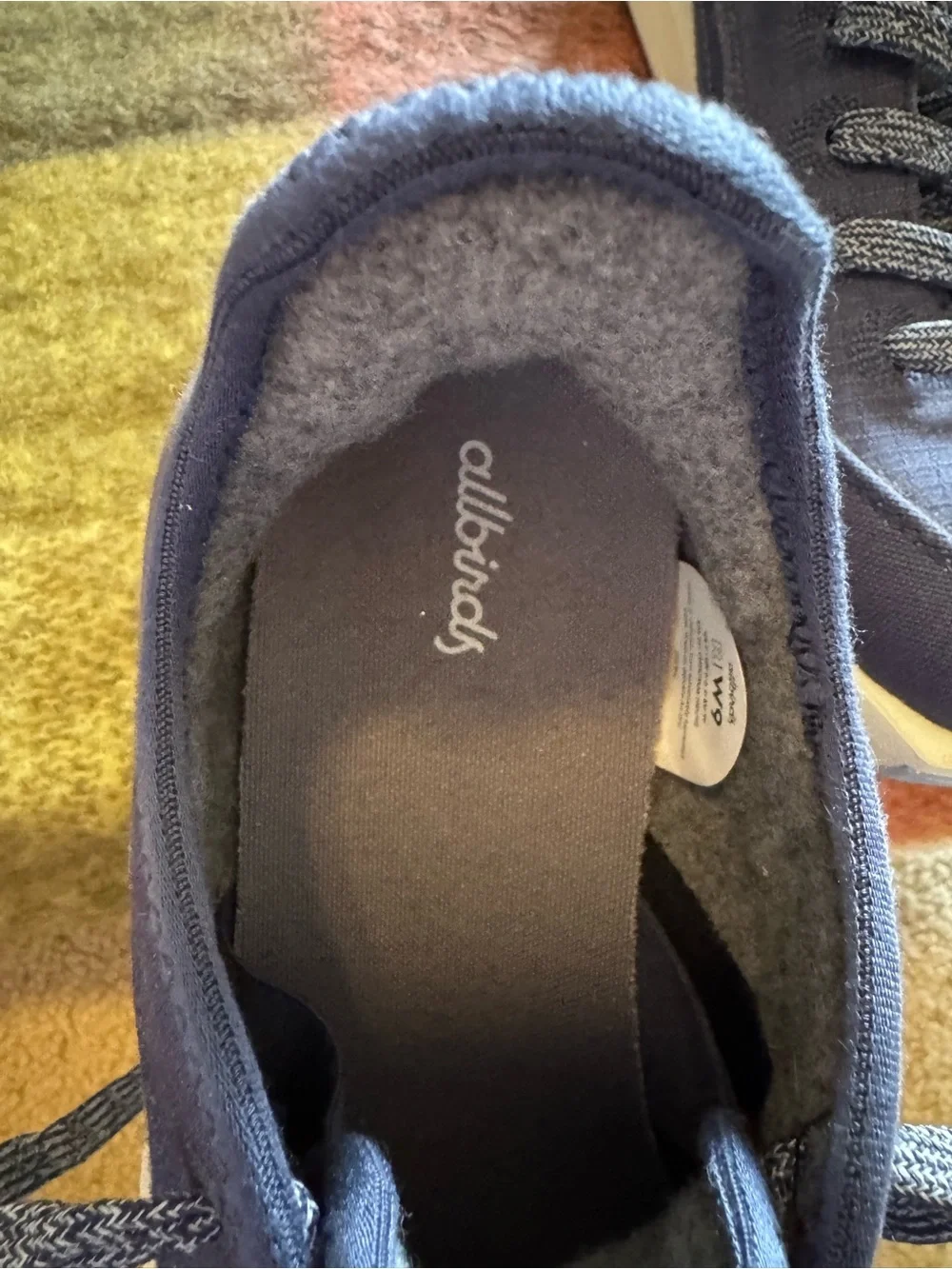 allbirds Women’s Navy Wool Lace-Up Sneakers with White Soles